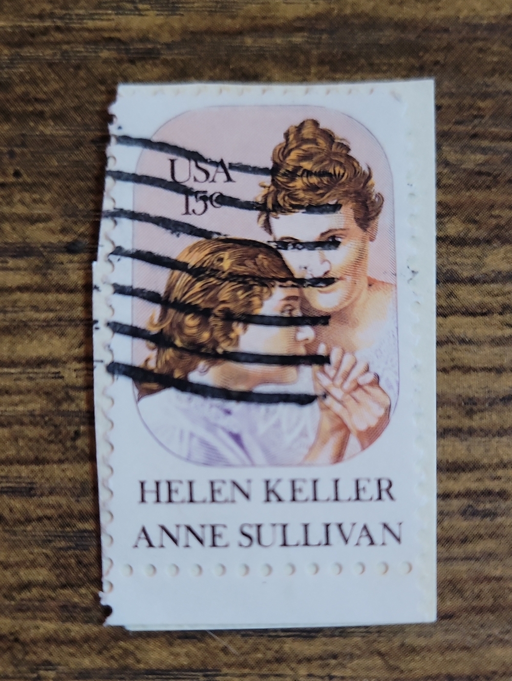 Helen Keller Anne Sullivan Decorative Stamp- Pink